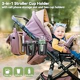 KDD Pram Cup Holder with Phone Holder 3 in 1 Universal Stroller Cup view 2