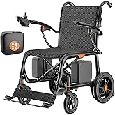 FreeWink 28lbs Ultralight 28 MI 100% Carbon Fiber Electric Wheelchairs | Travel Power Wheelchair for Adults, Foldable Motorized Wheelchairs with 2 Lithium Batteries, Airline Approved