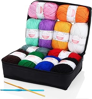 SOLEDI Häkelgarn 12 Farben * 50g Wolle Zum Häkeln Acryl Wolle Serie Einweg Handstrickgarn Baumwollgarn für Häkeln und Kunsthandwerk, 12 Farben