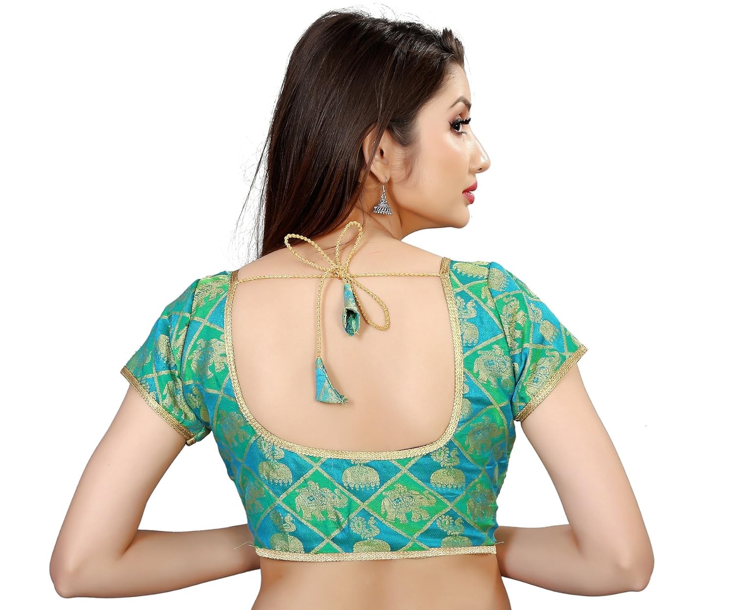 sparkle enterprise round neck women's ready made saree's blouse