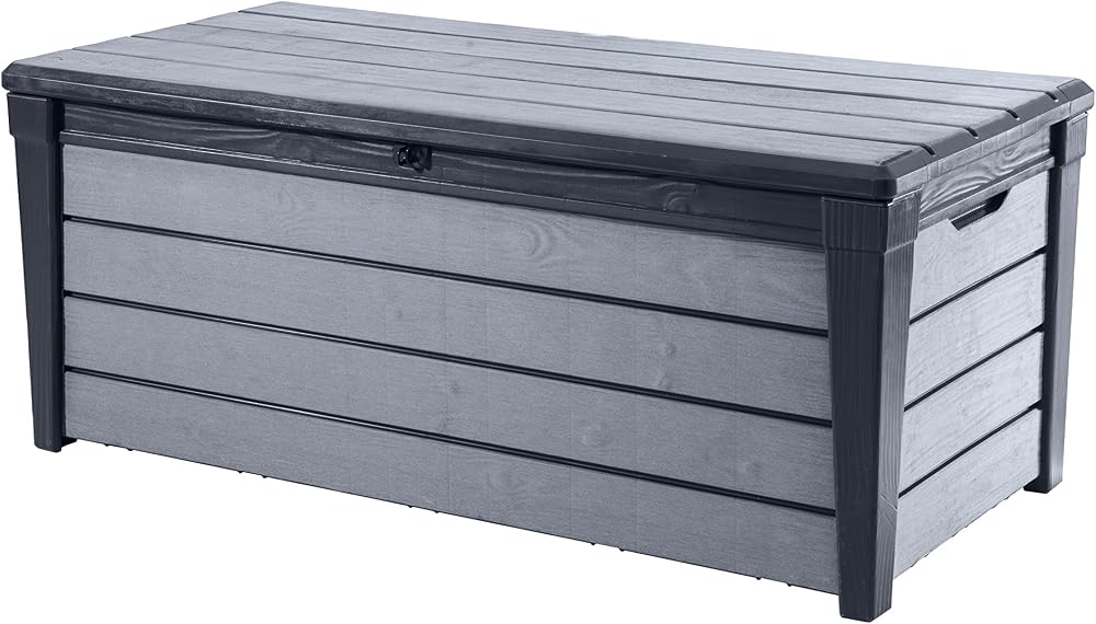 Keter Universal Storage Brushwood Box 455 Litre Anthracite Grey Outdoor Garden