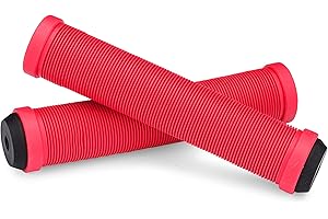 25NINE Ronin Grip Without Flange - Flangeless BMX Bike and Scooter Handlebar Grips with End Plugs - Multiple Color Options