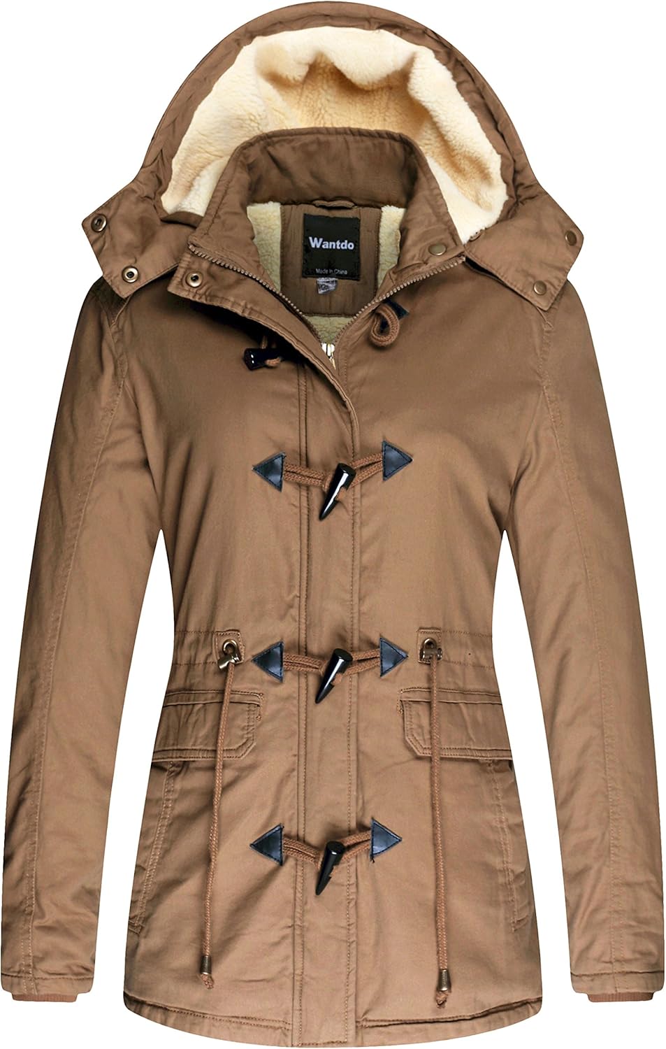 Wantdo Women's Winter Thicken Jacket Cotton Coat with Removable Hood