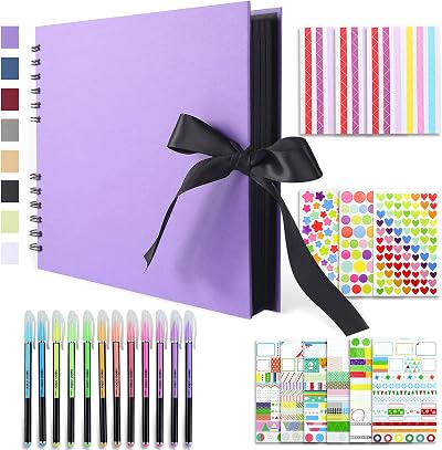 Vienrose Scrapbook Kit 80 Page Photo Album Holds 240 4x6 with Silk Ribbon