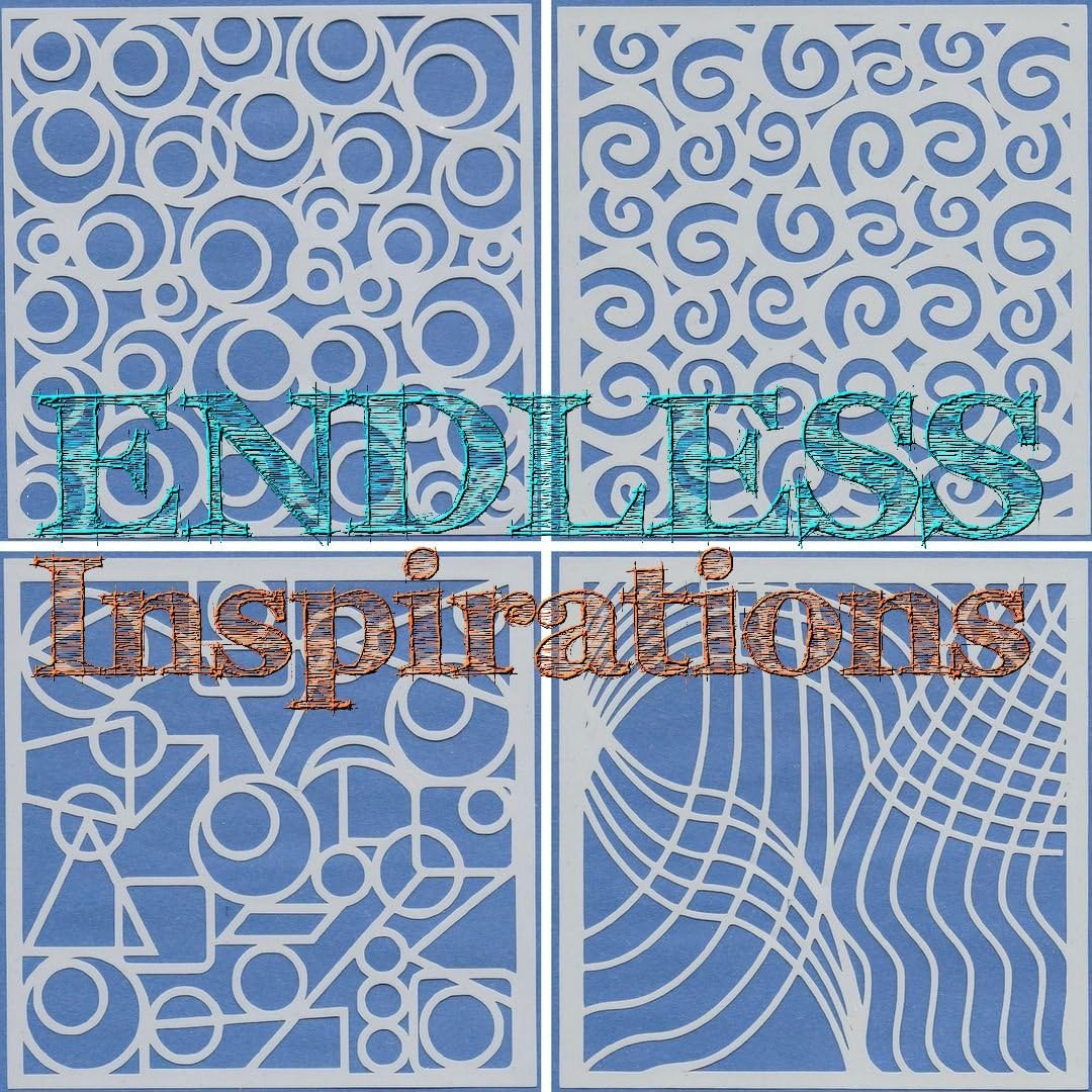 Redbird Inspirations Original Stencils, 6x6 Inch, Abstract Bundle 1, 4 Pack - Abstract A, C, G, & H