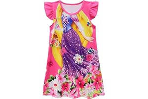 AOVCLKID Little Girls Princess Costume Girls Casual Cartoon Printed Dress
