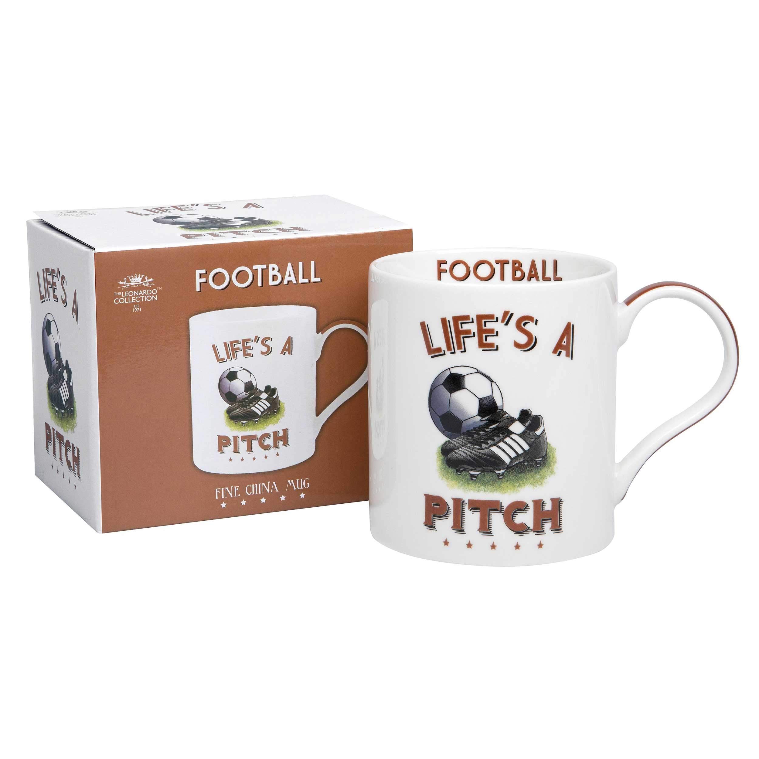 Lesser & Pavey Boxed Lifes a Pitch - Football Fine China Mug 13x9x10cm