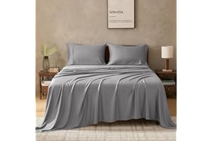 King Size Bed Sheets by Gökotta, FSC® Certified Bamboo Rayon Sheets King Size, 16 Inch Pocket Fitted Sheet with Elastic Corne