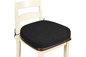 OVOV Dining Chair Cushions 1 Piece Non Slip Kitchen Chair Pads with Ties and Washable Cover D-Shaped Indoor Kitchen Seat Cush