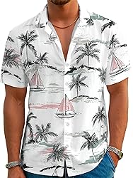 Hawaiian Shirts for Men Summer Beach Casual Short