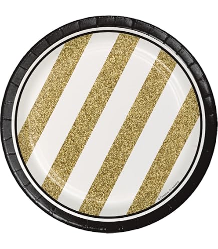 Creative Converting Yellow Paper Dinner Plates – 9 Inch Round Disposable Plates, 8 Count, Party Supplies