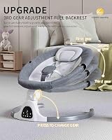 HoldOneLight Adjustable Height Baby Swing with Bluetooth 5 Speeds 3 Seats Grey view 5