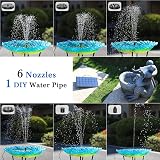 AMZtime DIY Solar Fountain 2.5W Water Pump with 6 Nozzles 1.2m Hose view 4