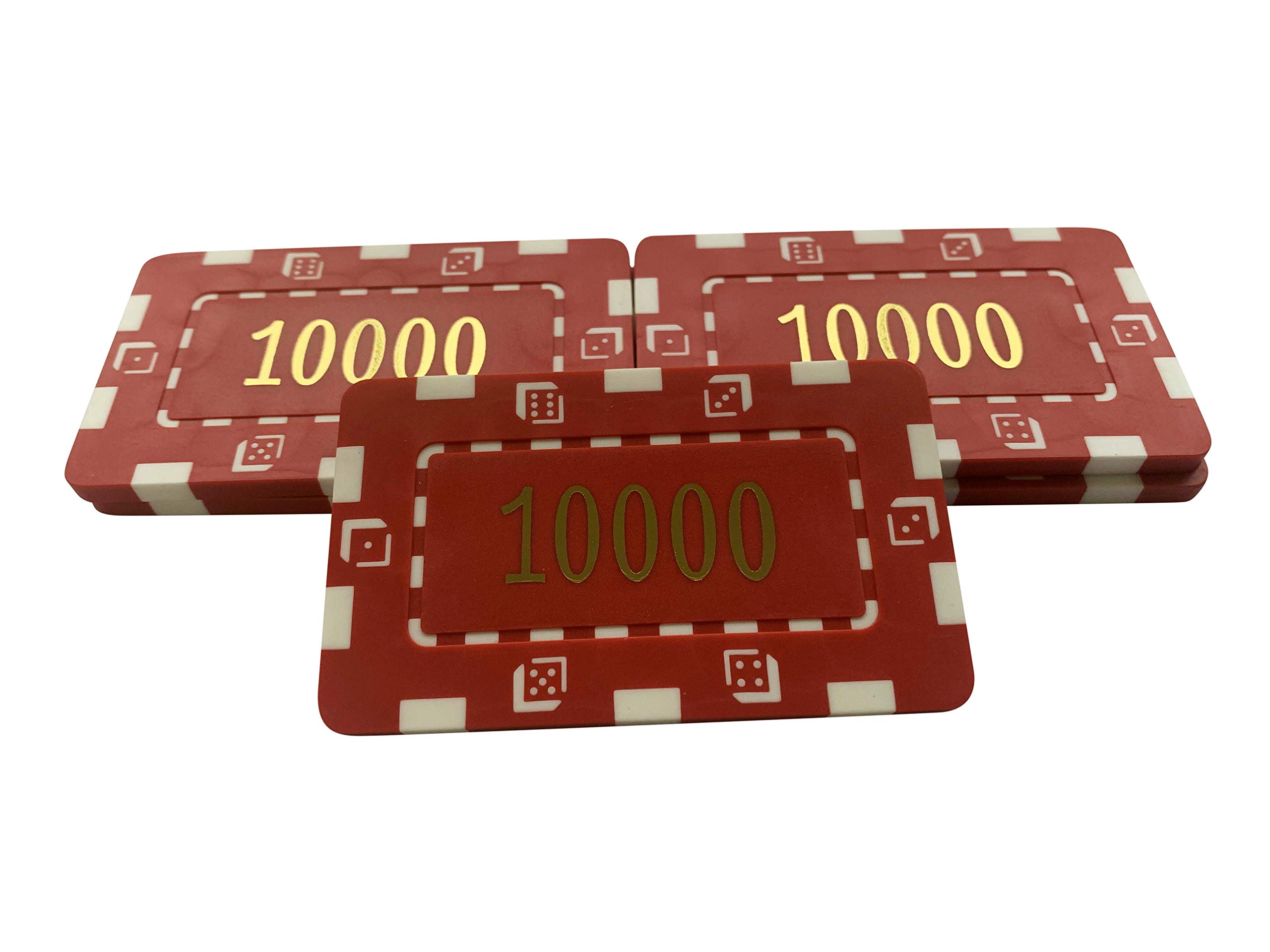 5 x Poker Casino Numbered Plastic Chip Plaques 74 x 44mm 32Grams (10000)