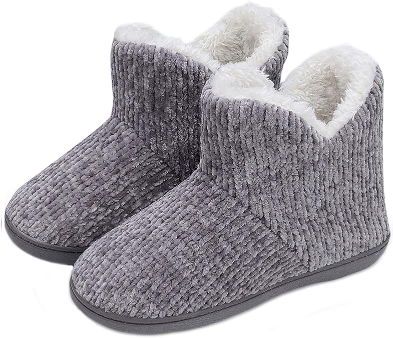 TUOBUQU Women Boot Slippers Fluffy Plush Indoor Outdoor Winter Bootie Slippers Amazon.co.uk