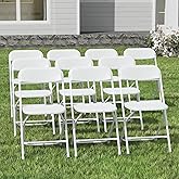 IWDOO 10 Pack White Folding Chairs for School Events Wedding Party Picnic | Plastic Foldable Chairs Outdoor Indoor, Portable Lightweight Folding Chair for Office Banquets Classrooms Rental, 350 lbs