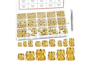 400 Pcs Zruosiniy Premium Brass Threaded Inserts Kit, M2 M2.5 M3 M4 M5 M6 Female Metric Knurled Insert Nuts, Heat Set Inserts for Plastic & 3D Printing Components