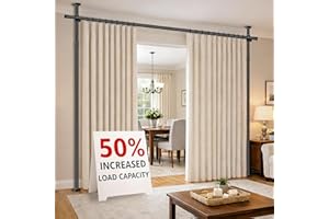 AJAZZ Room Divider Curtain Rod, No Drilling Room Separator for Space Partition Adjustable (H) 43-120×(W) 35-100 inch Heavy Du