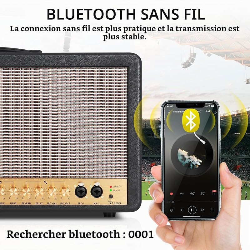 S06 Enceinte Bluetooth Puissant, Haut-Parleur extérieur Portable Haut-Parleur Bluetooth sans Fil, Haut-Parleur Multifonctionnel pour Les activités de Plein air