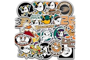MEDIAWORKS 27 PCS Anaheim American Ducks Hockey Stickers for Water Bottle, Laptop, Bicycle, Computer, Motorcycle, Travel Case, Car Decal Decoration Sticker