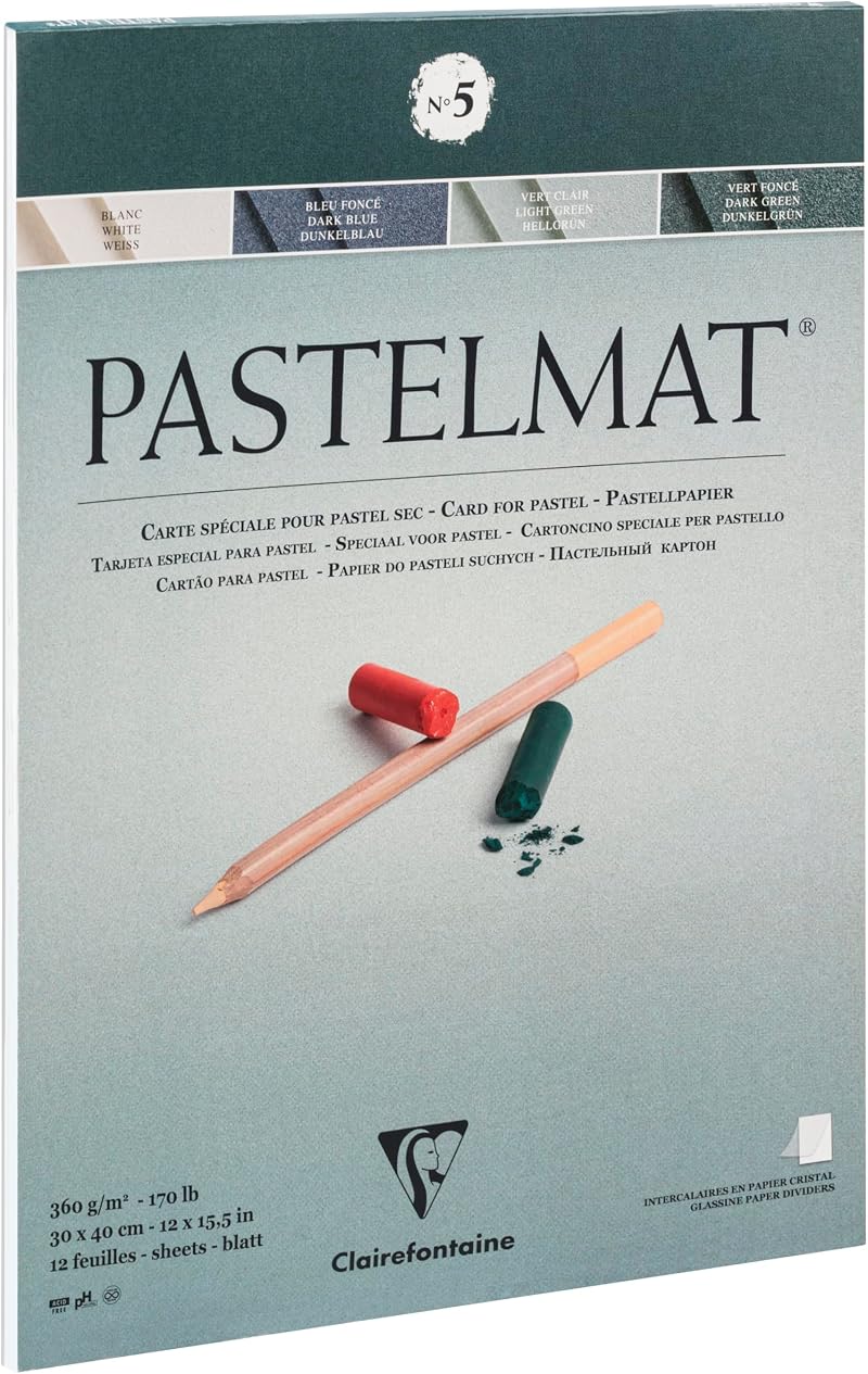 Clairefontaine Pastelmat Pad 30x40cm No.5 12 Sheets 360gsm Assorted