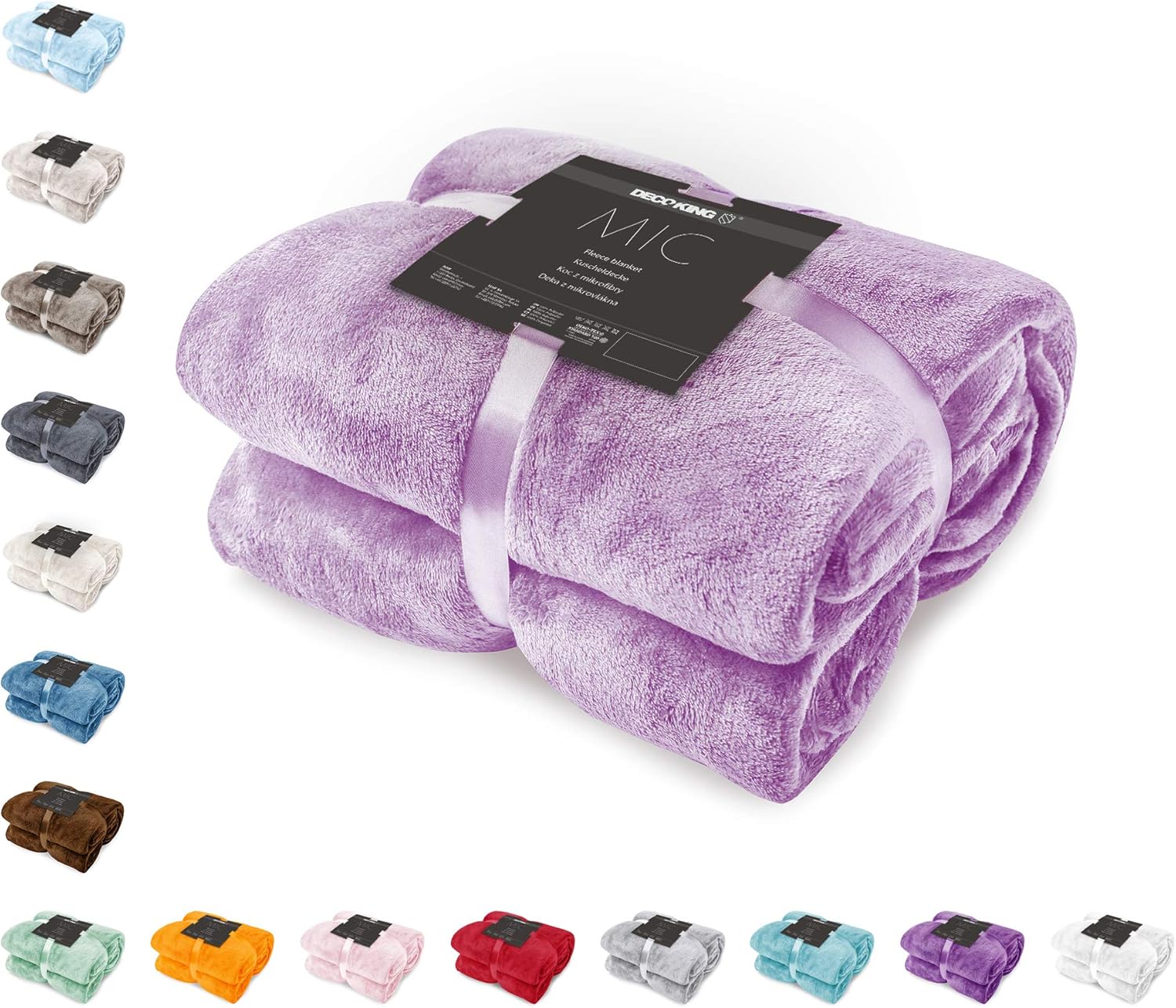 DecoKing Deluxe Microfibre Fleece Super Soft Touch Snug Blanket/Sofa Bed Throw Lilac Light Viola 150x200 cm Mic