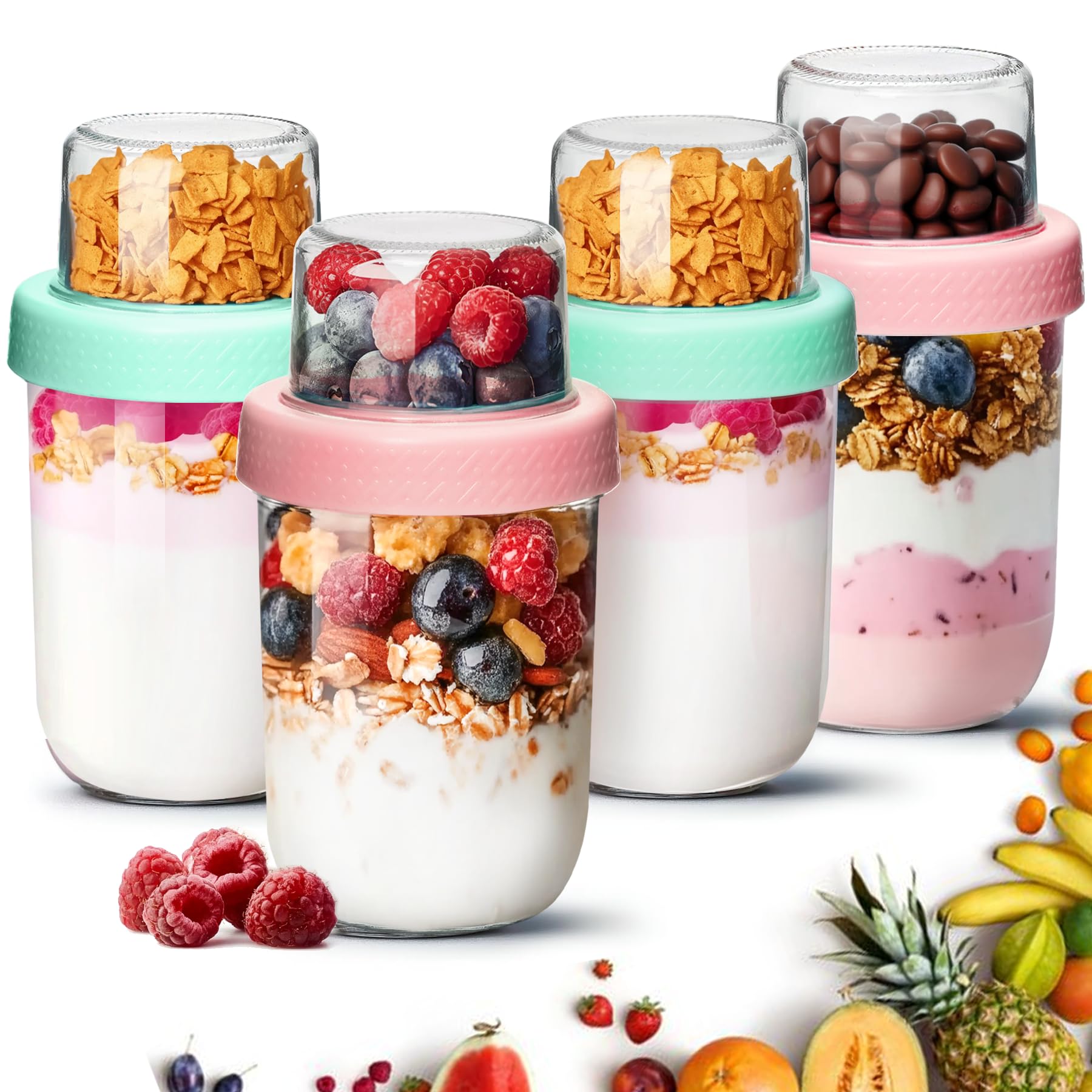 Photo 1 of (please see all images) ComSaf 4-Pack Overnight Oats Containers with Lids