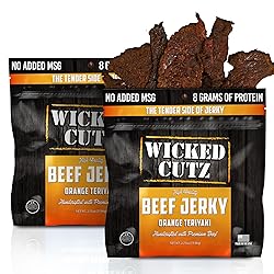 Wicked Cutz Orange Teriyaki Beef Jerky, 24g Protein