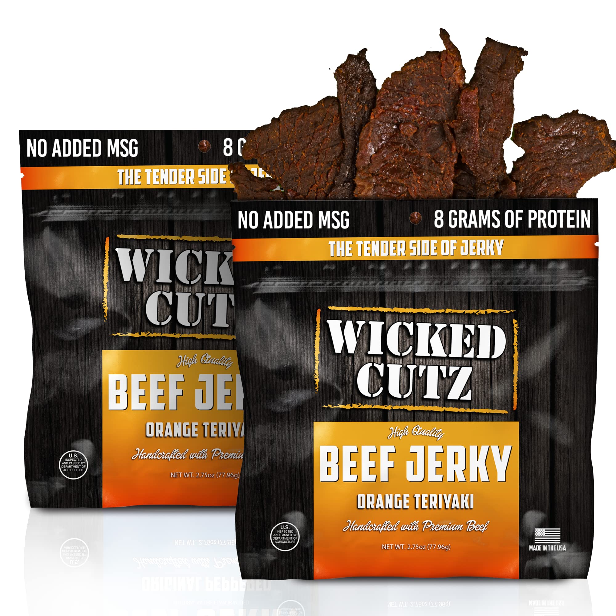 Wicked Cutz Orange Teriyaki Beef Jerky, 24g Protein