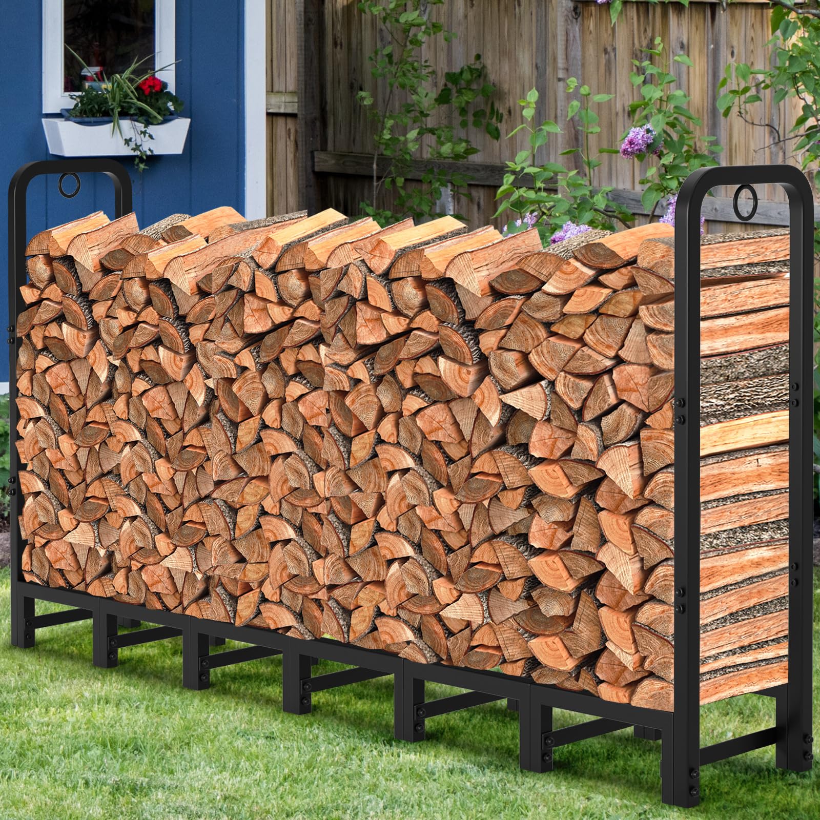 Ft Log Rack Lowes Firewood Rack Outdoor Himal 8ft Outdoor Firewood