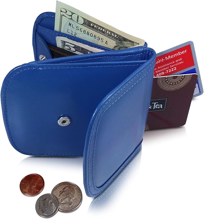 Taxi Wallet Smooth Leather, Federal Blue A Simple, Compact, Front