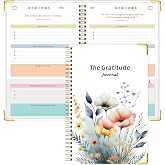 Gratitude Journal for Women, 5 Minute Daily Gratitude Practice, 5.9"x8.6" | Undated, Hardcover with Metal Corner, Prompts &amp; Quotes, Spiral Bound, No-Bleed Paper, Affirmation, Reflection &amp; Self Care