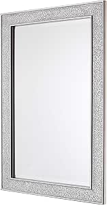 Espejos Decorativos - Espejo Mosaico de Pared Plateado - Madera sólida