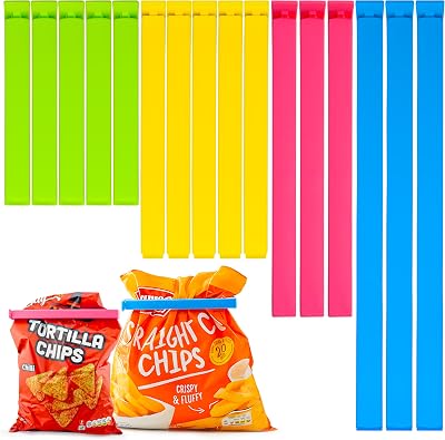 HASSULE 16 Pcs Food Bag Clips 4 Sizes & Colors - Keep Food Fresh