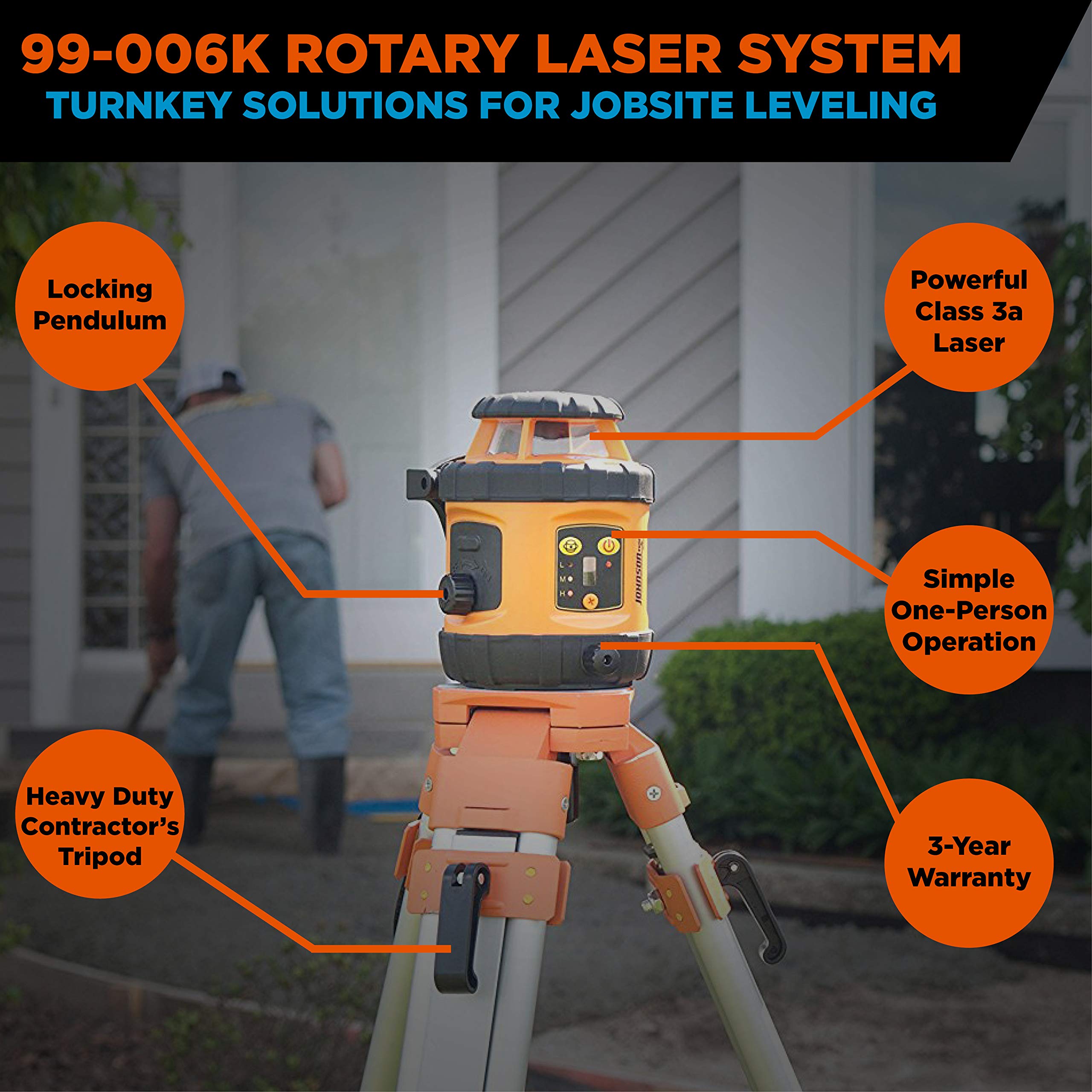 Johnson Level & Tool 99006K Self Leveling Rotary Laser System Kit