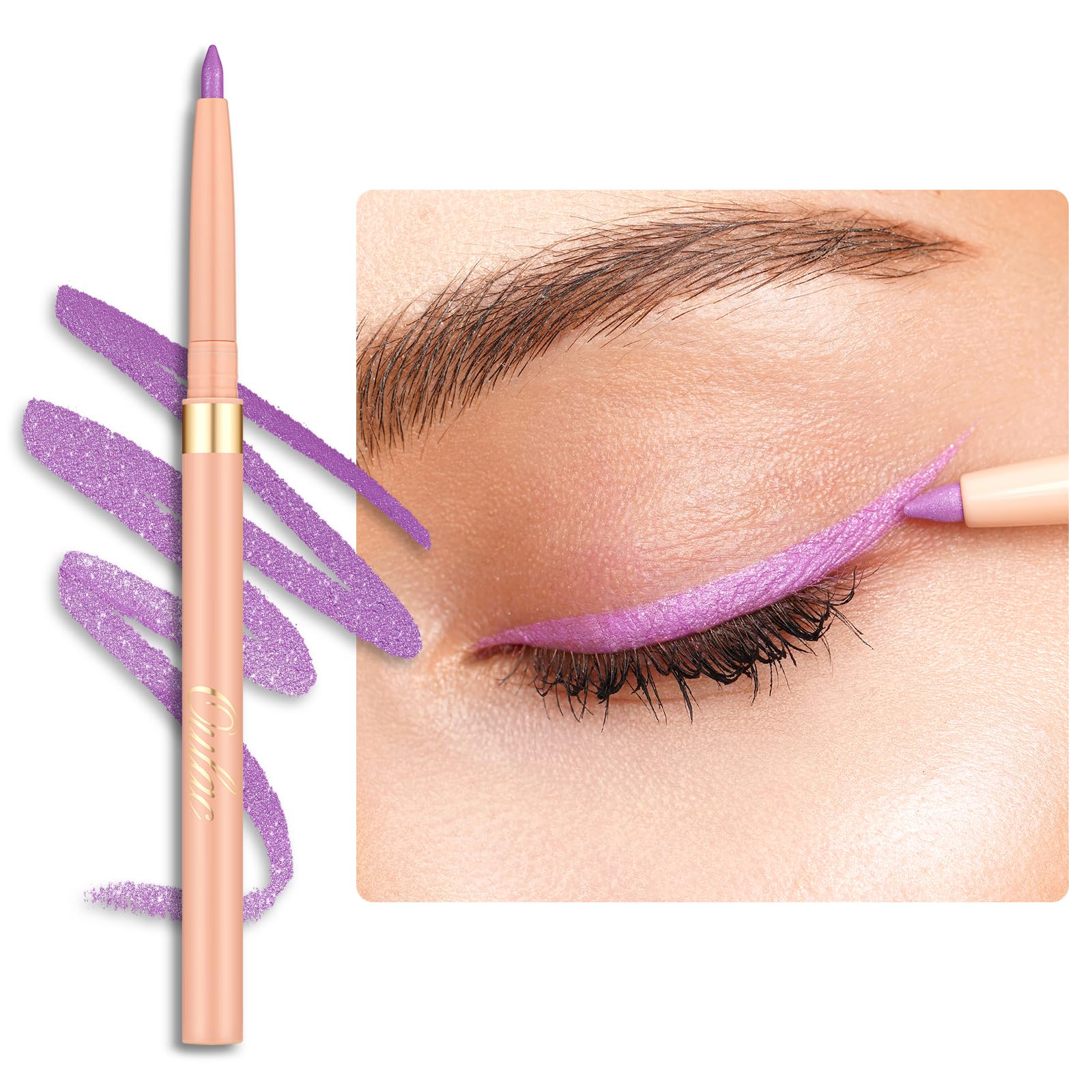 OULAC Matte Purple Eye Liner Pencils Waterproof, Smudge-proof Retractable Eyeliner Lasts 24H +, Highly Pigmented and Smooth, Long-lasting Formula, Vegan (09) Sweet Taro