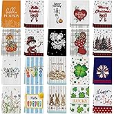Voajocc 20 Pcs Seasonal Kitchen Towels and Dishcloths Sets, 18x26 Inch Seasonal Dish Towels Decorative Set for All Seasons St. Patrick's Day Spring Easter Decorative Kitchen Hand Towels