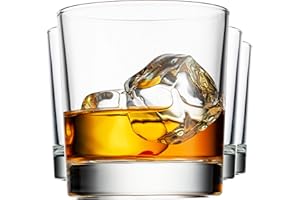Godinger Old Fashioned Whiskey Glasses, Italian Made Drinking Glasses, Glass Cups, Whiskey Gifts - Set of 4