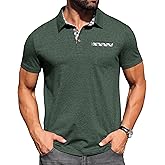 Sailwind Men's Polo Shirts Lightweight Short Sleeve Casual Cotton T-Shirt Summer Button Collared Golf Tee with Pocket