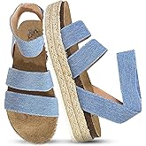 YOKI CHIARA-10 Strappy Womens Sandals With Espadrille Platform - Slip On Wedge Sandals For Women, Lightweight Comfortable Wedge Sandal