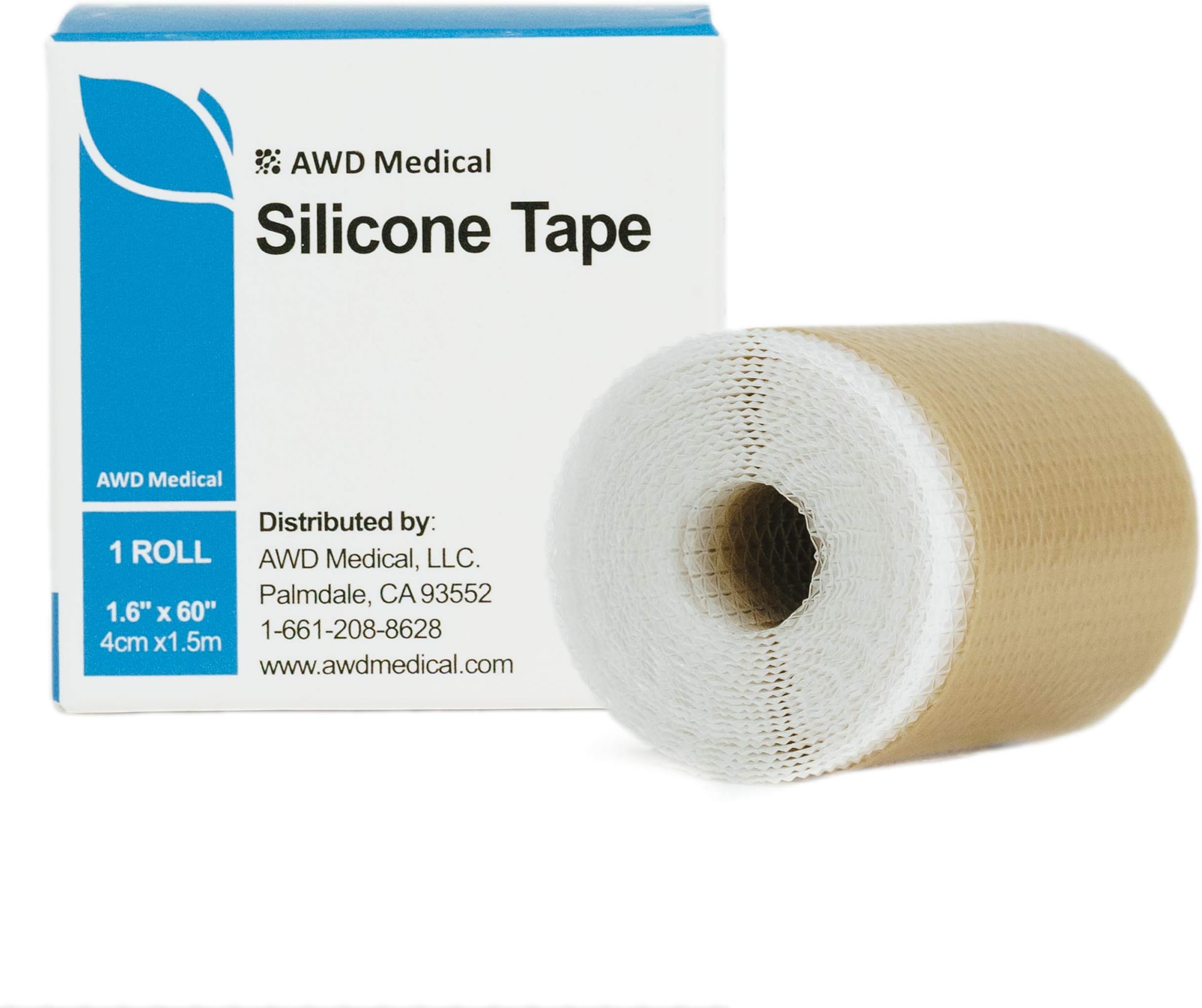 AWD Medical Soft Silicone Gel Tape for Scar Removal (1.6” x 60”) Highly Comfortable Painless| 6-8 Month Supply| Acne Scar Treatment| C Section| Keloid| Surgery| Premium Hospital Medical Grade