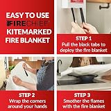 Firechief Kitemarked Fire Blanket 1m x 1m Rigid Case BS EN 1869 Certified view 8