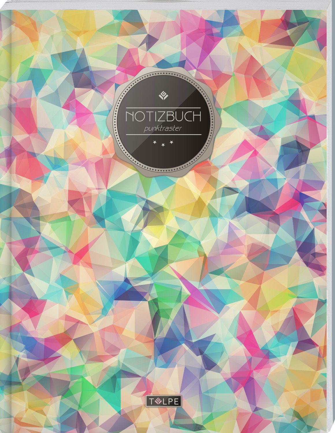TULPE Punktraster Notizbuch A4 C036 Bunt“ (140+ Seiten, Vintage Softcover, Punktkariertes Papier - Bullet Journal, Dickes Notizheft, Skizzenbuch, Tagebuch, Gepunktete Seiten, Dot Grid Notebook)