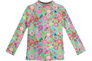 City Threads Girls' SPF50 Rash Guard Sun Swimming Tee Pool & Beach Made in USA