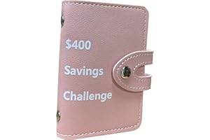 Dielianyi $400 Saving Challenge Binder Mini Savings Kit Money Saving Challenge Binderwith Pouches, Cash Envelopes for Budgeting Binder