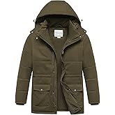 Chrisuno Men's Big and Tall Winter Coat Insulated Military Parka Jacket Waterproof Fleece Lined Thickened Detachable Hood