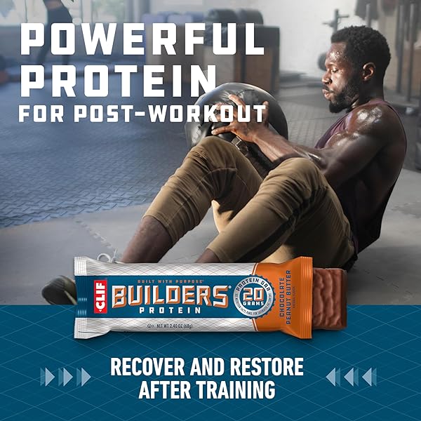 CLIF BUILDERS – CHOCOLATE PEANUT BUTTER AND VANILLA ALMOND FLAVOR – VARIETY PACK – PLANT BASED PROTEIN BARS – GLUTEN FREE – NON-GMO – LOW GLYCEMIC – 20G PROTEIN – 2.4 OZ. (10 COUNT)