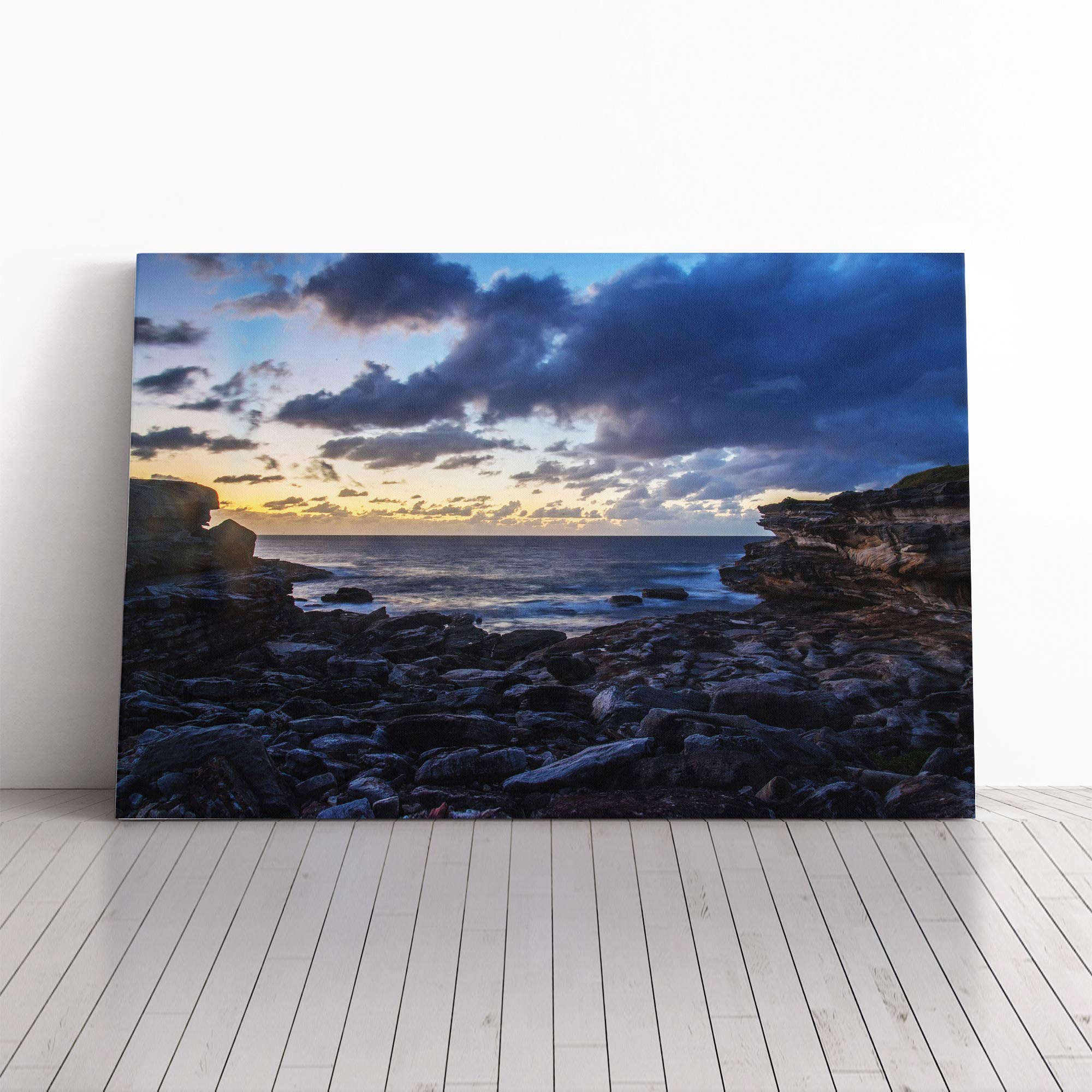 Australia Seascape Little Bay Sydney (1) Canvas Print | Gallery Wrapped 30mm Frame Wall Art | 20x14 inches | Ready to Hang | Modern Seascape Picture | Living Room Bedroom Lounge Office