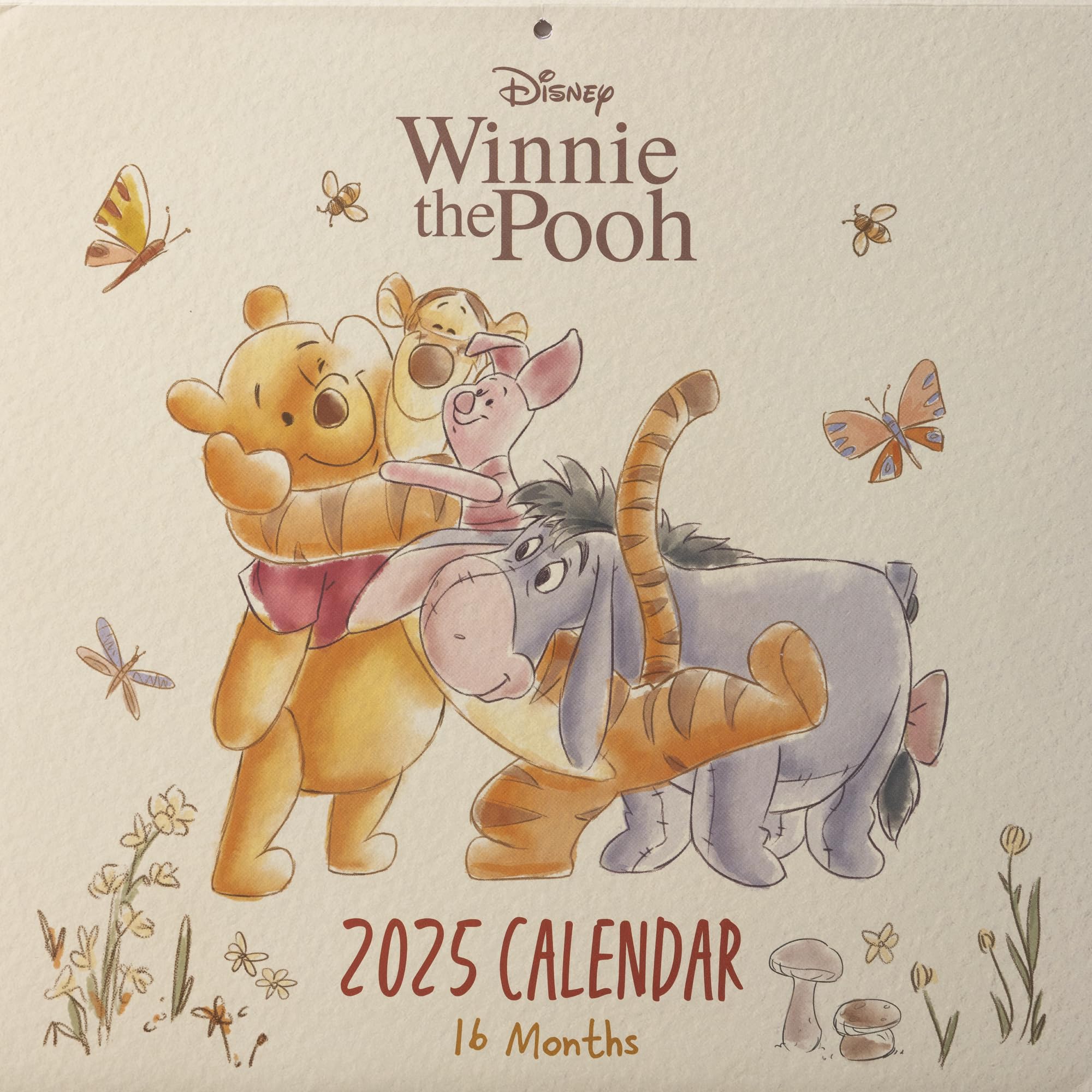 Pyramid International Winnie the Pooh 2025 30x30 cm Wall Calendar – 16-Month Disney Art, Monthly Date Grid, Gift for Disney Fans & Collectors