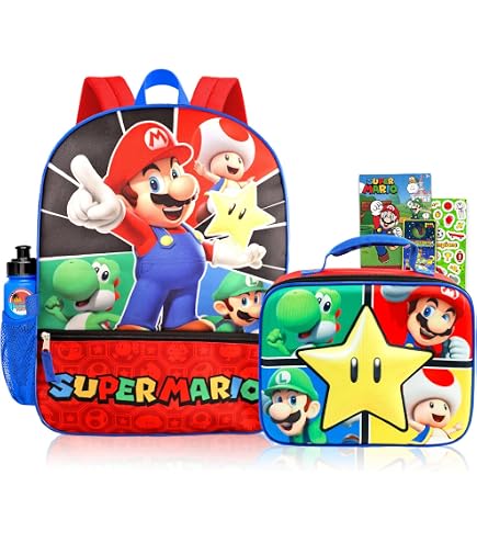 yo　マリオバッグ Amazon.com: Super Mario Bowser Yoshi Luigi 5PC Kids Lunch Box And